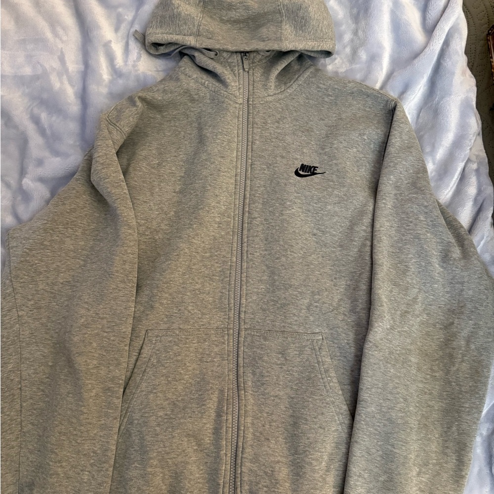 Nike Cream and Gray Fleece Hoodie